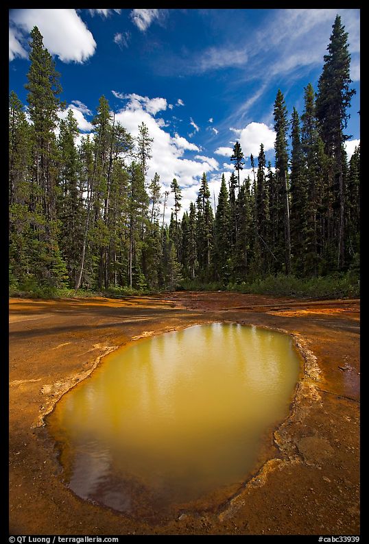 Ochre mineral pool called Paint Pot, used as a source of color by the First Nations. Kootenay National Park, Canadian Rockies, British Columbia, Canada