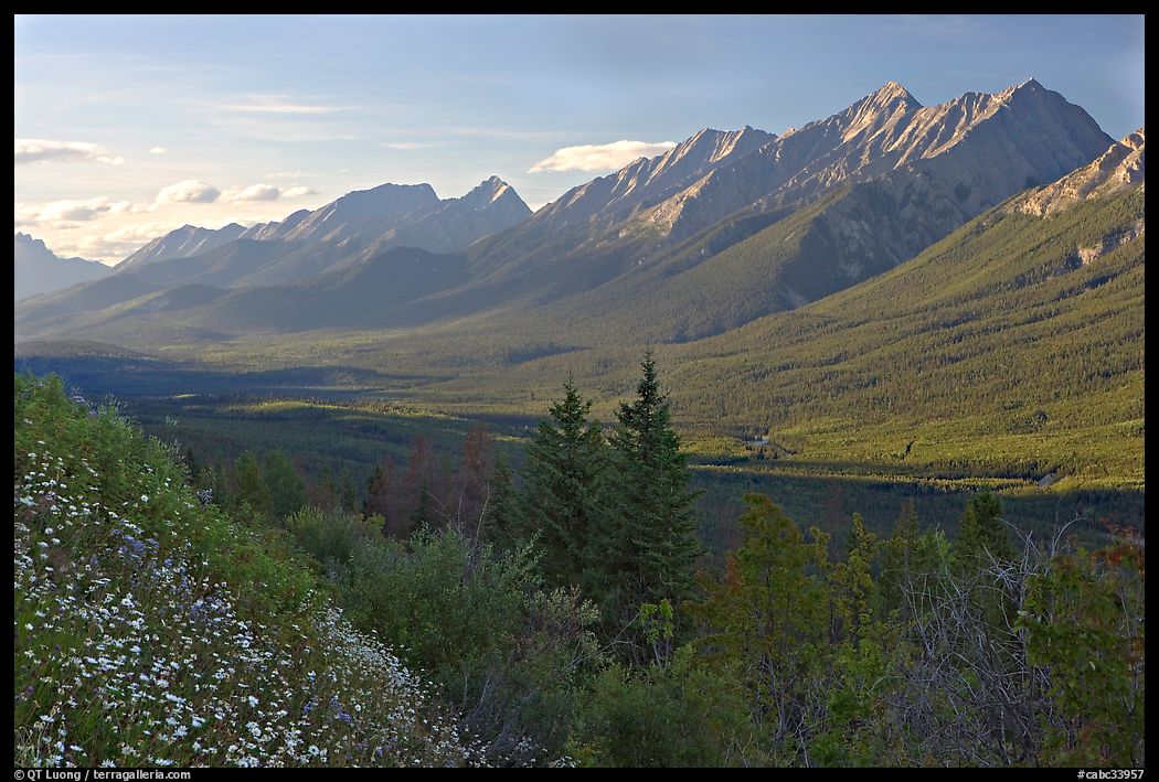 Kootenay Valley and Mitchell Range, from Kootenay Valley viewpoint, late afternoon. Kootenay National Park, Canadian Rockies, British Columbia, Canada