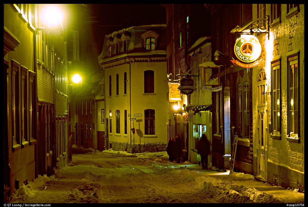 Hostel at night, Quebec City. Quebec, Canada