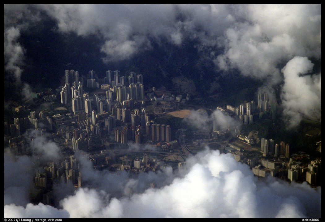 Aerial view of Kowloon. Hong-Kong, China