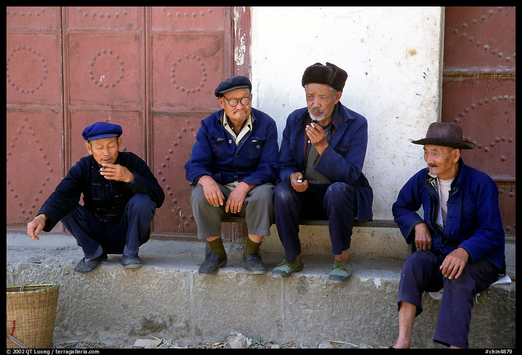 Elderly men. Shaping, Yunnan, China