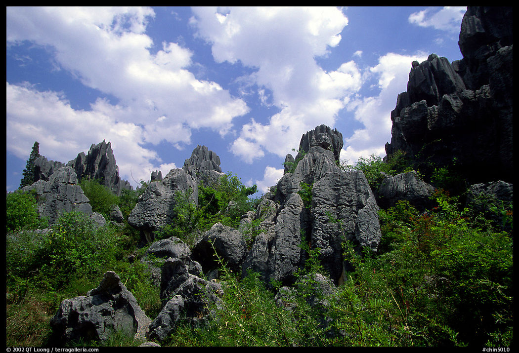 Among the limestone peaks of the Stone Forest. Shilin, Yunnan, China