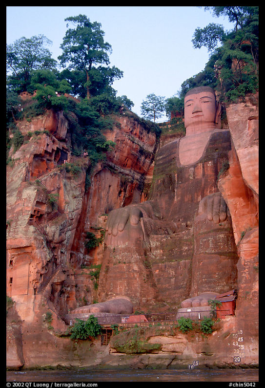 Da Fo (Grand Buddha) seen from the river. Leshan, Sichuan, China