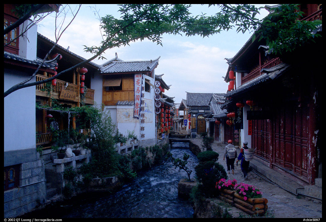 Early morning along a canal. Lijiang, Yunnan, China