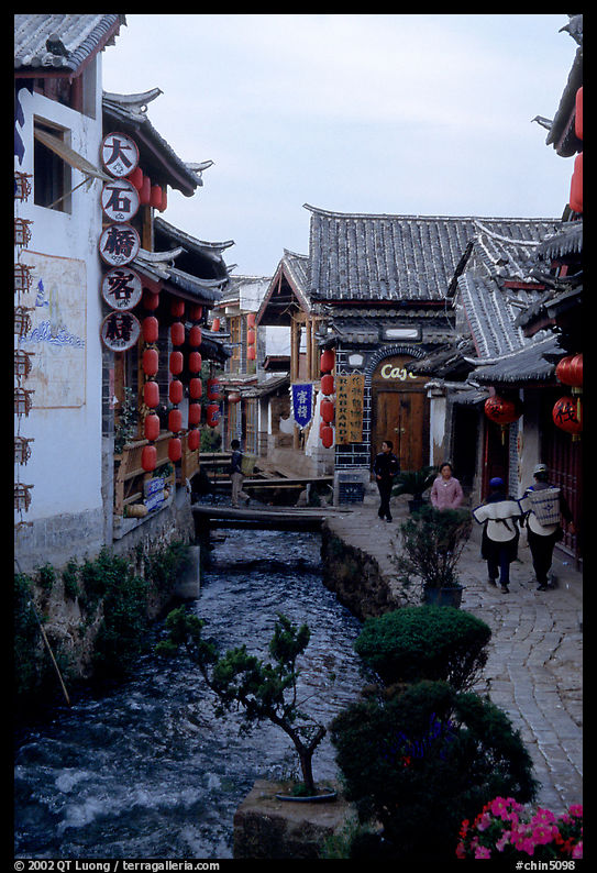 Early morning along a canal. Lijiang, Yunnan, China