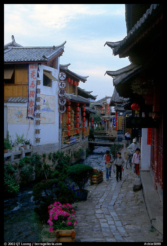 Early morning along a canal. Lijiang, Yunnan, China