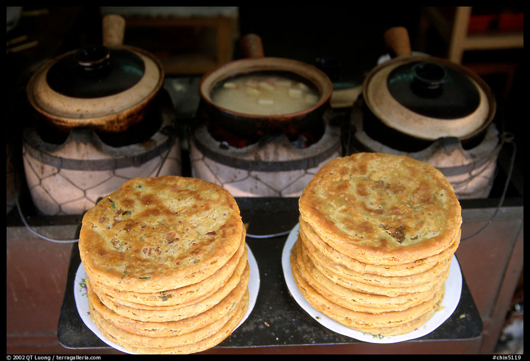 Naxi baba flatbread. Lijiang, Yunnan, China