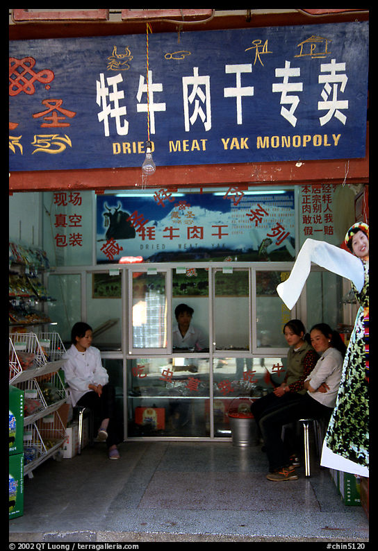 Store selling Yak meat. Lijiang, Yunnan, China