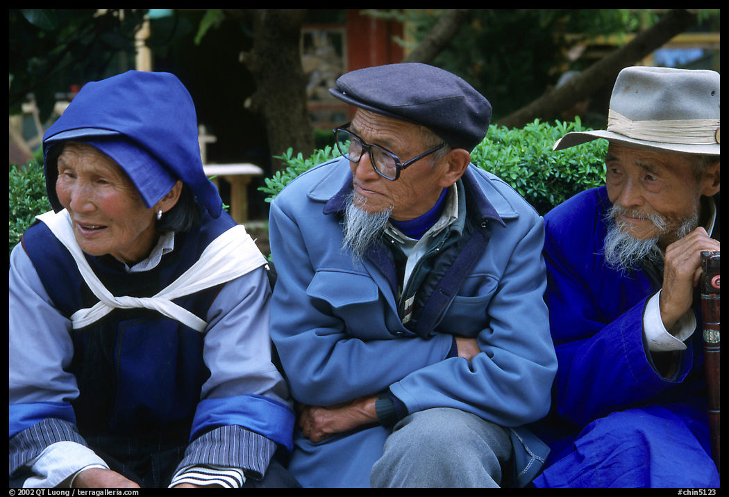 Elder Naxi people. Lijiang, Yunnan, China