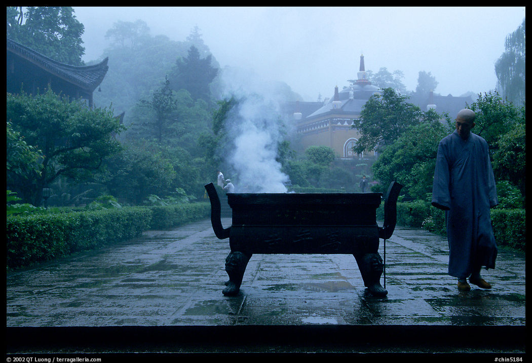 Monk in Wannian Si. Emei Shan, Sichuan, China