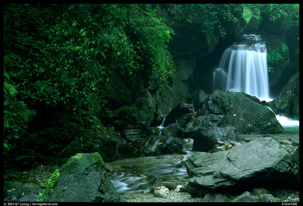Waterfall between Qingyin and Hongchunping. Emei Shan, Sichuan, China
