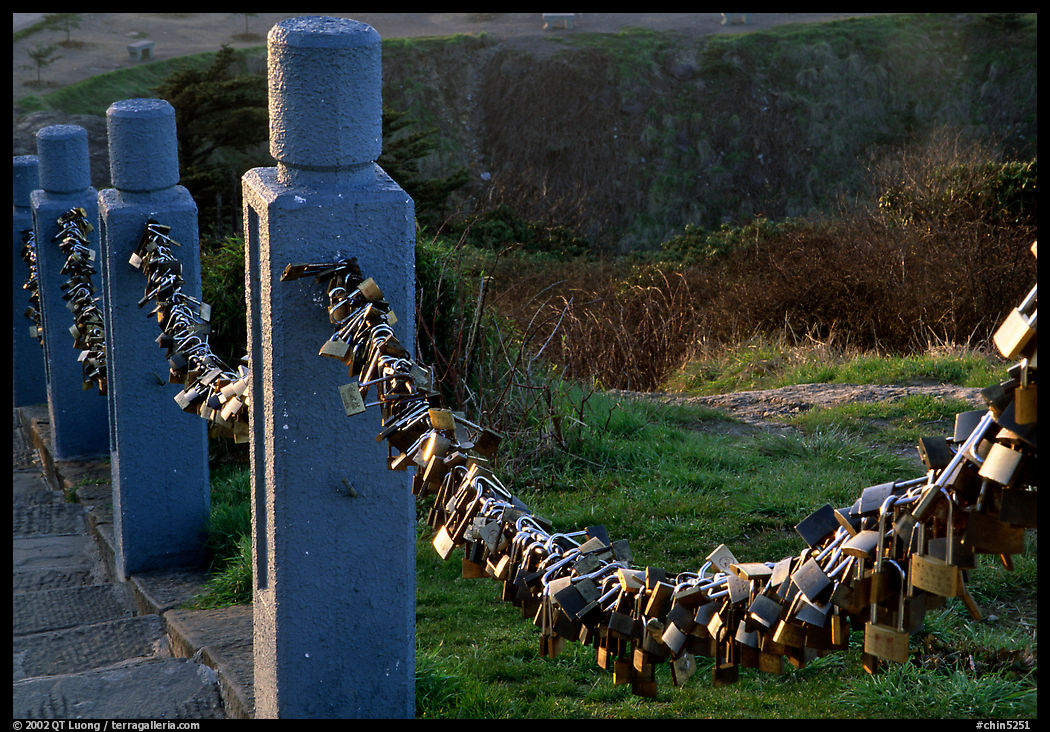 Chain locks added by pilgrims. Emei Shan, Sichuan, China