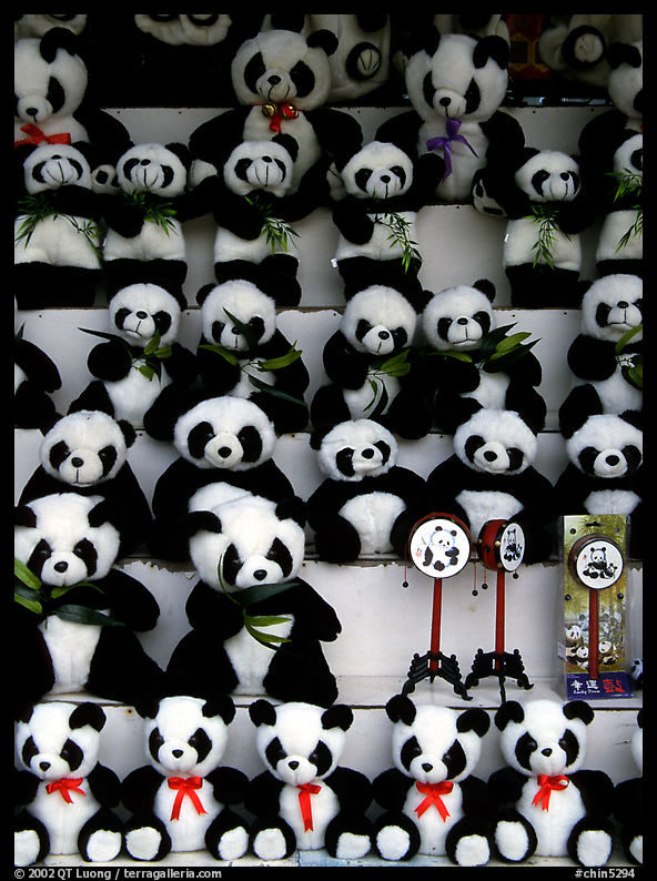 Stuffed pandas for sale. Chengdu, Sichuan, China