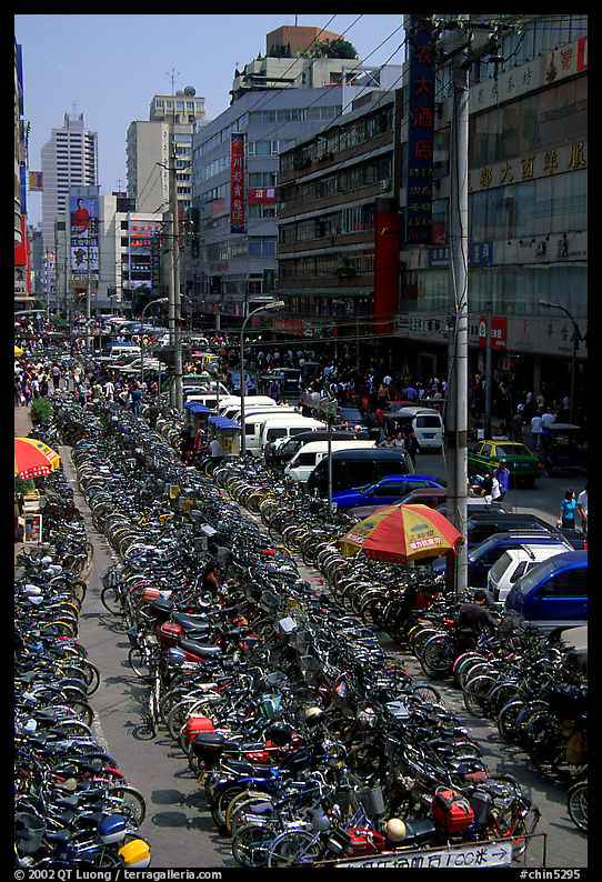 Bicycle parking lot. Chengdu, Sichuan, China