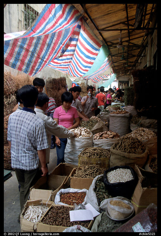 Dried food items for sale in the extended Qingping market. Guangzhou, Guangdong, China