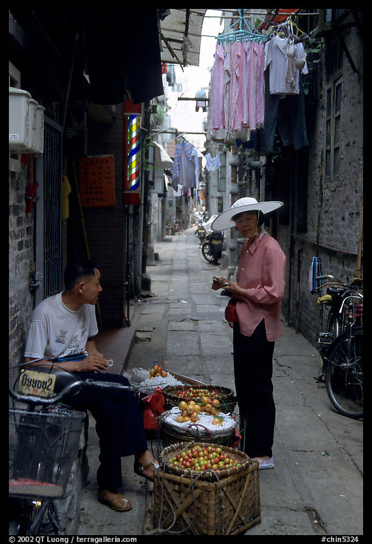 Narrow backstreet. Guangzhou, Guangdong, China