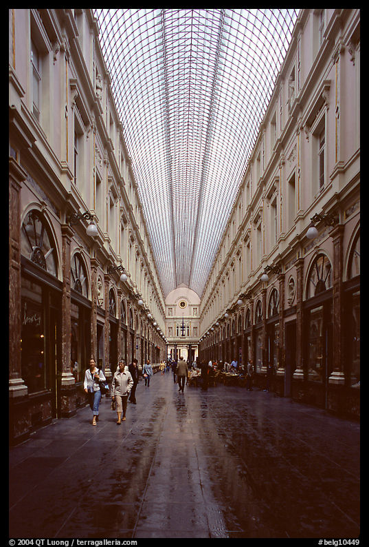 Galeries St Hubert, Europe's first shopping arcade, built in 1846. Brussels, Belgium