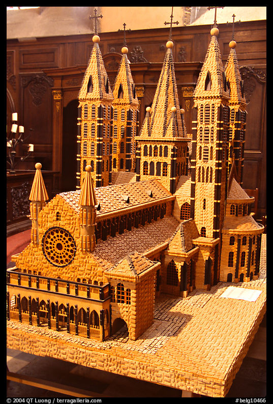 Model of Notre Dame Cathedral. Tournai, Belgium