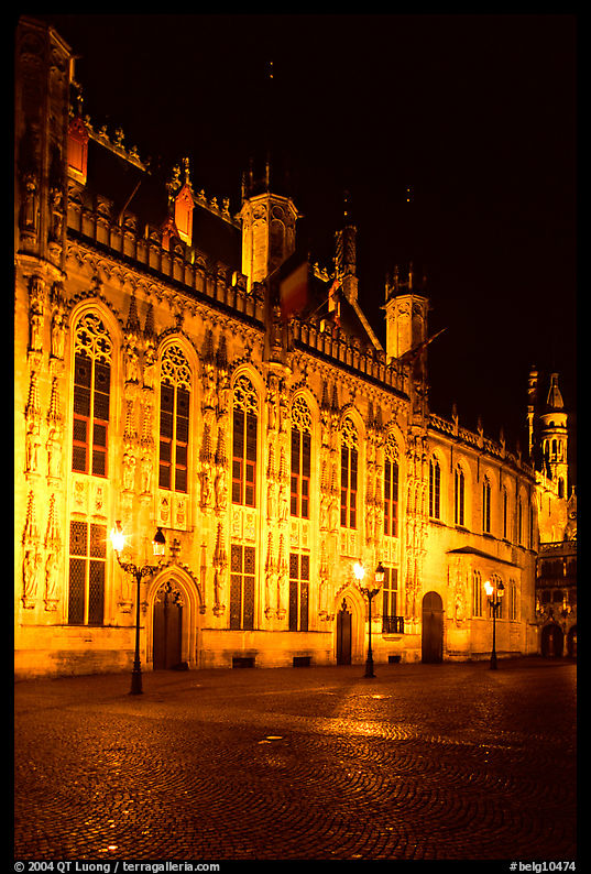 The Burg by night. Bruges, Belgium