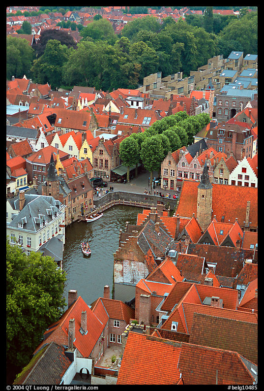 Canals and rooftops. Bruges, Belgium