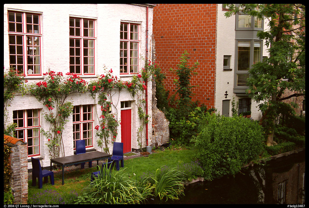 Houses by the canal. Bruges, Belgium