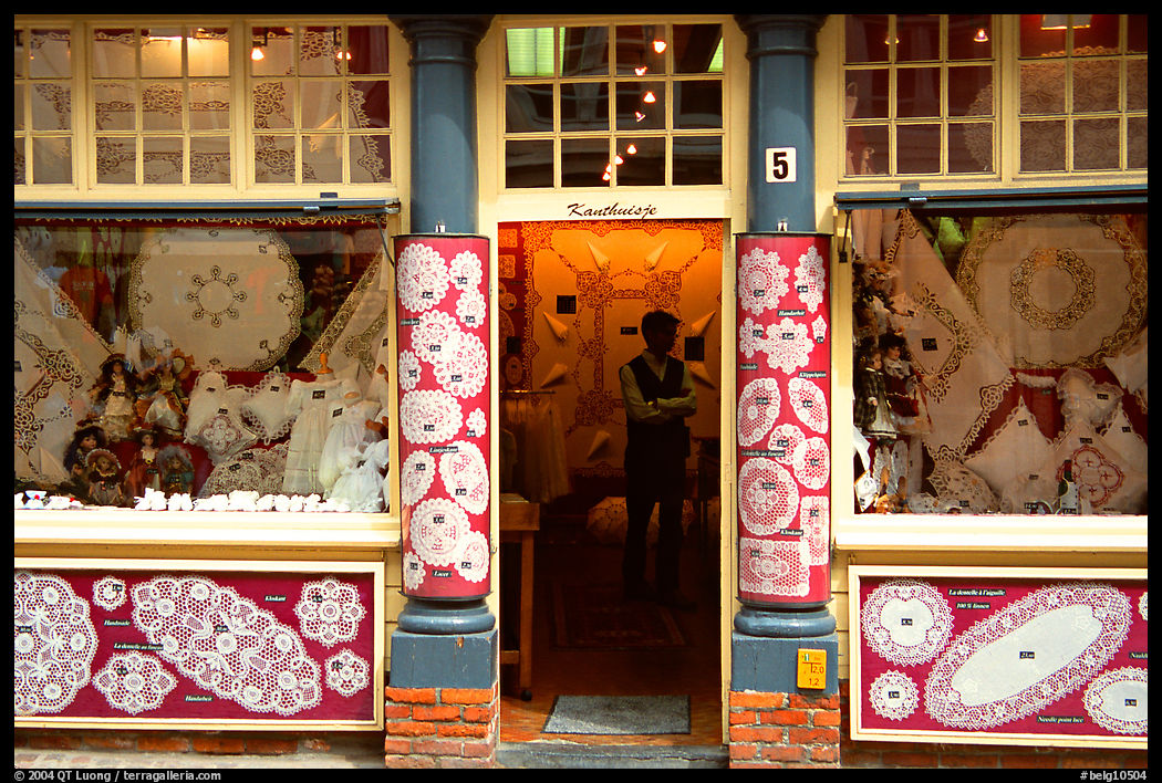 Lace store. Bruges, Belgium