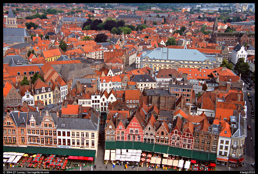 View of the town from the belfort. Bruges, Belgium