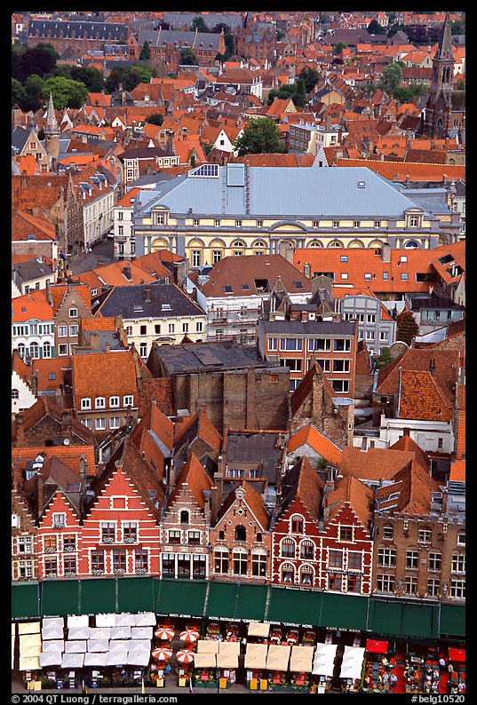 View of the town from the belfry. Bruges, Belgium