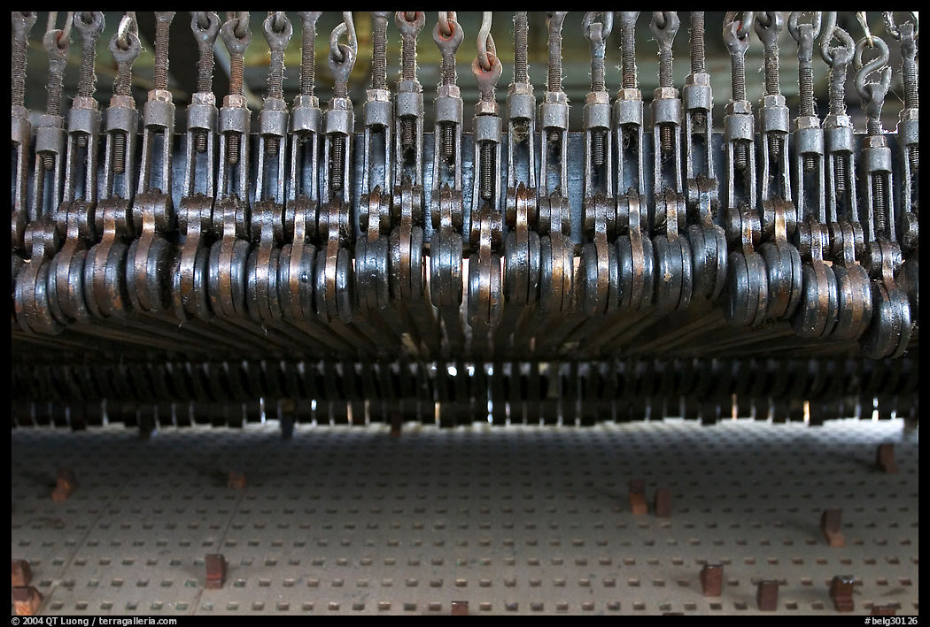 Carillon mechanism, beffroi. Bruges, Belgium
