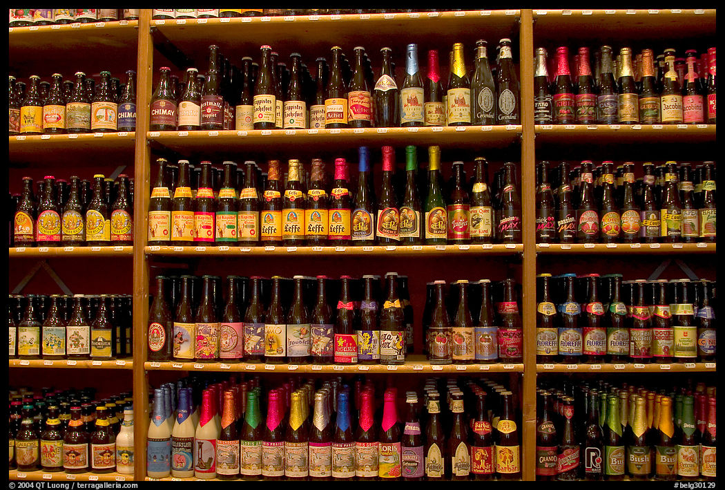 Beer bottles. Bruges, Belgium