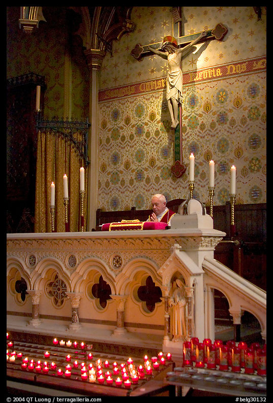 Priest during the Holy Blood liturgy. Bruges, Belgium