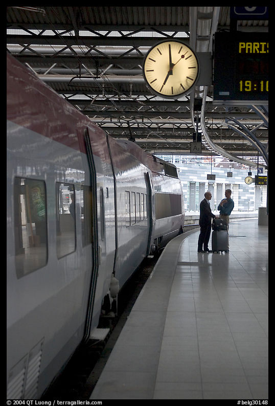 High speed train in the station. Brussels, Belgium