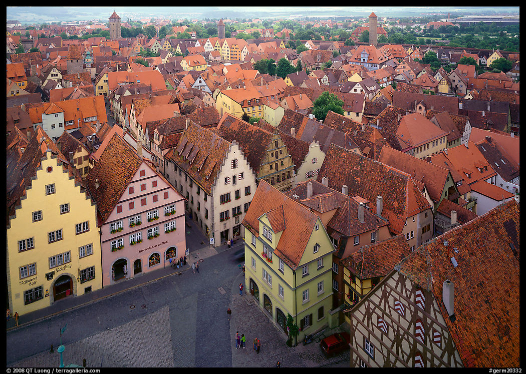 Panoramic view of the city. Rothenburg ob der Tauber, Bavaria, Germany