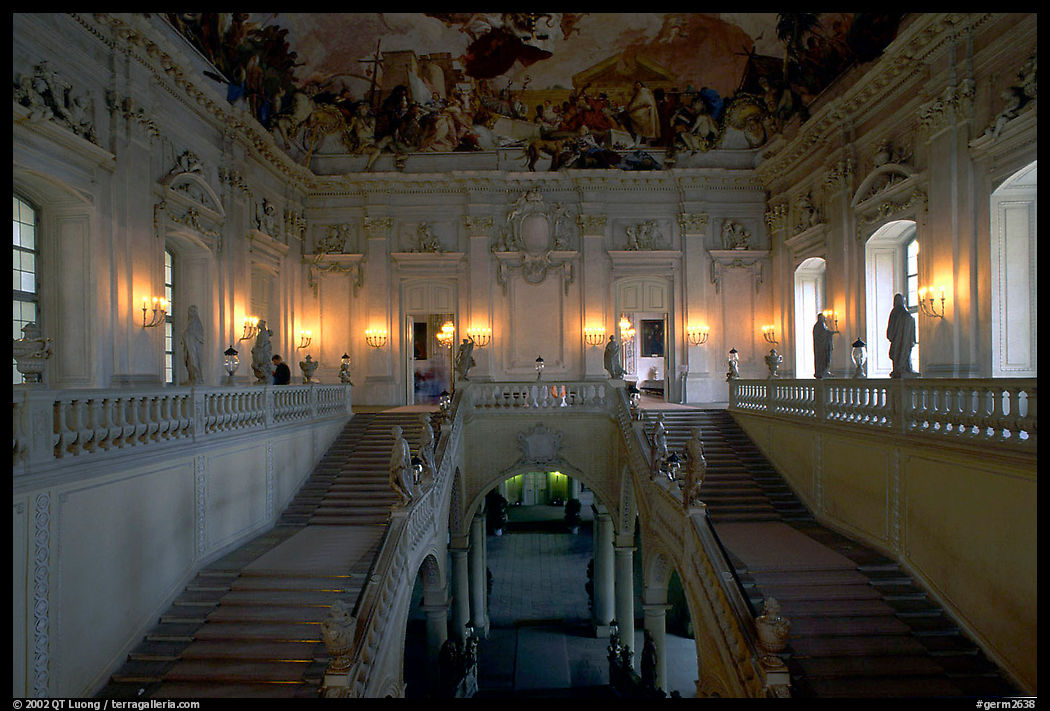 Main staircase in the Residenz. Wurzburg, Bavaria, Germany