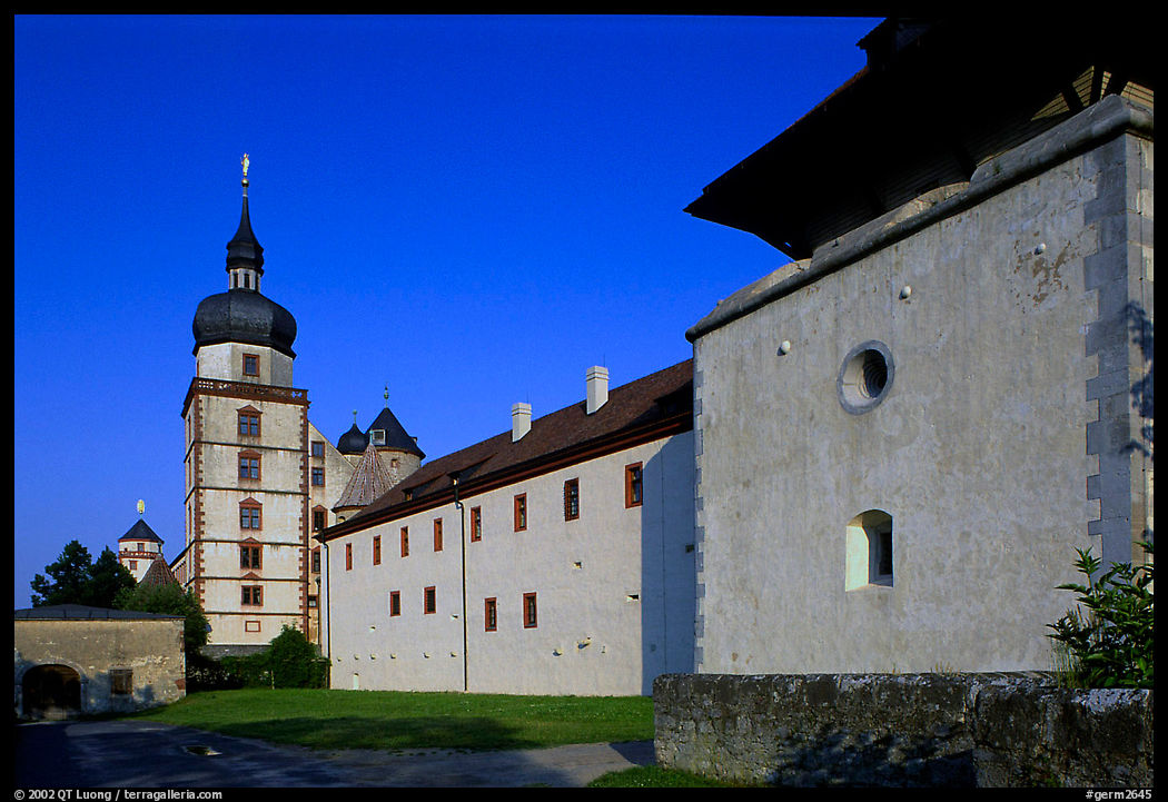Marienkapelle (Church of Marie) and Festung Marienberg (citadel). Wurzburg, Bavaria, Germany