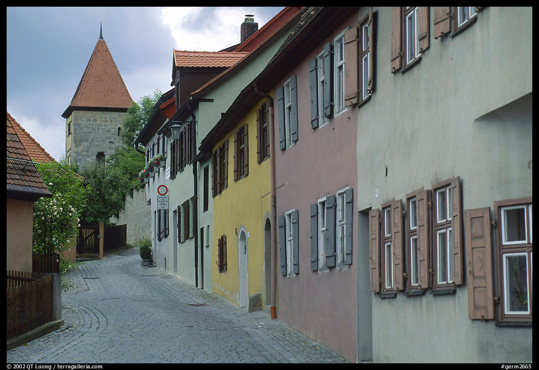 Row of houses,  Dinkelsbuhl. Bavaria, Germany