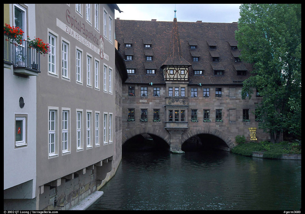 House built accross the river. Nurnberg, Bavaria, Germany