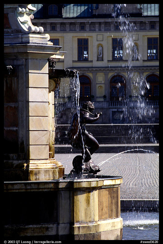 Fountain in royal residence of Drottningholm. Sweden