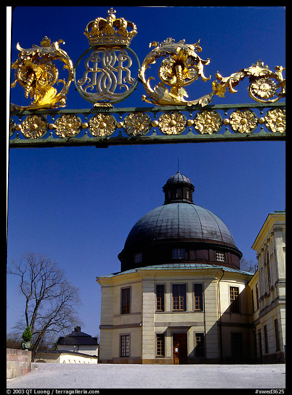 Entrance gate, royal residence of Drottningholm. Sweden