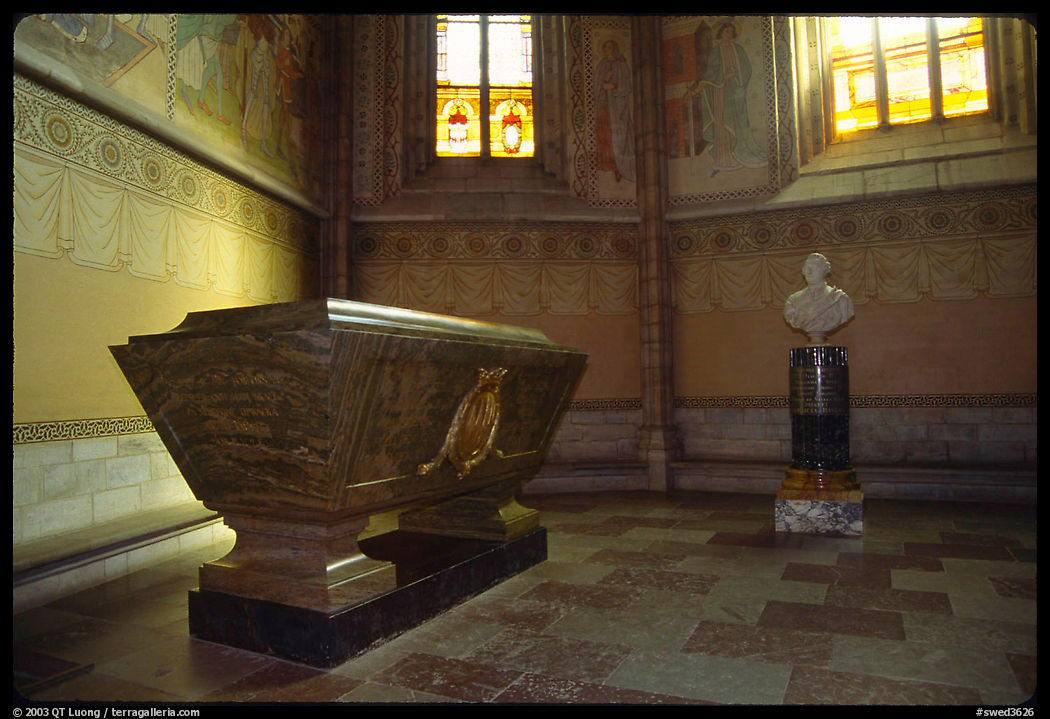 Tomb and bust, royal residence of Drottningholm. Sweden