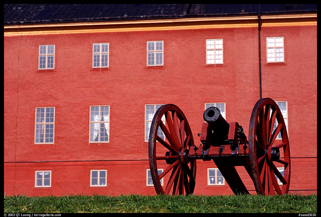 Cannon in front of Uppsala castle. Uppland, Sweden