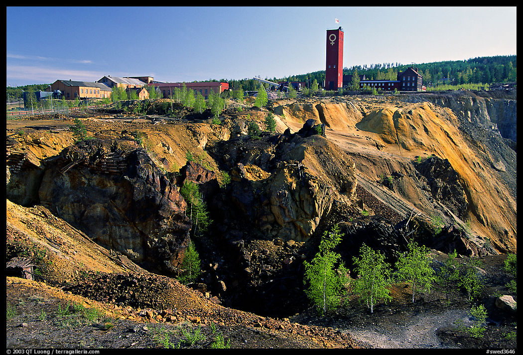 Copper mine pit Falu Koppargruva. Central Sweden