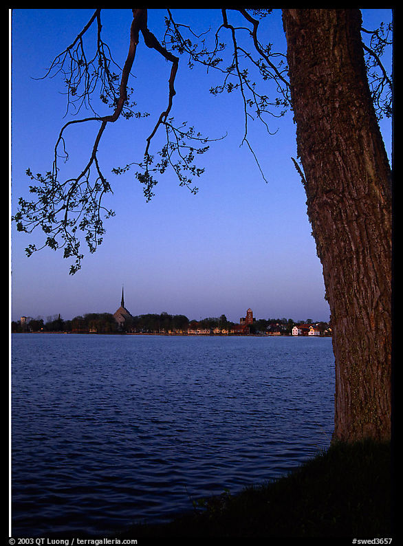 Vattern Lake and Vadstena. Gotaland, Sweden