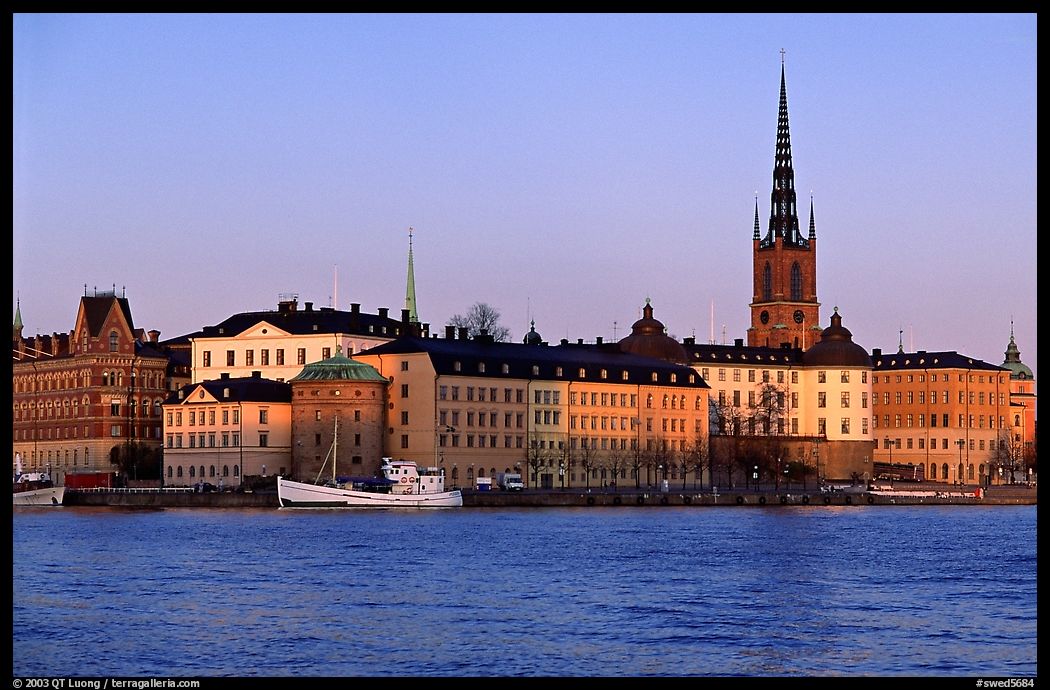 View of Gamla Stan with Riddarholmskyrkan. Stockholm, Sweden