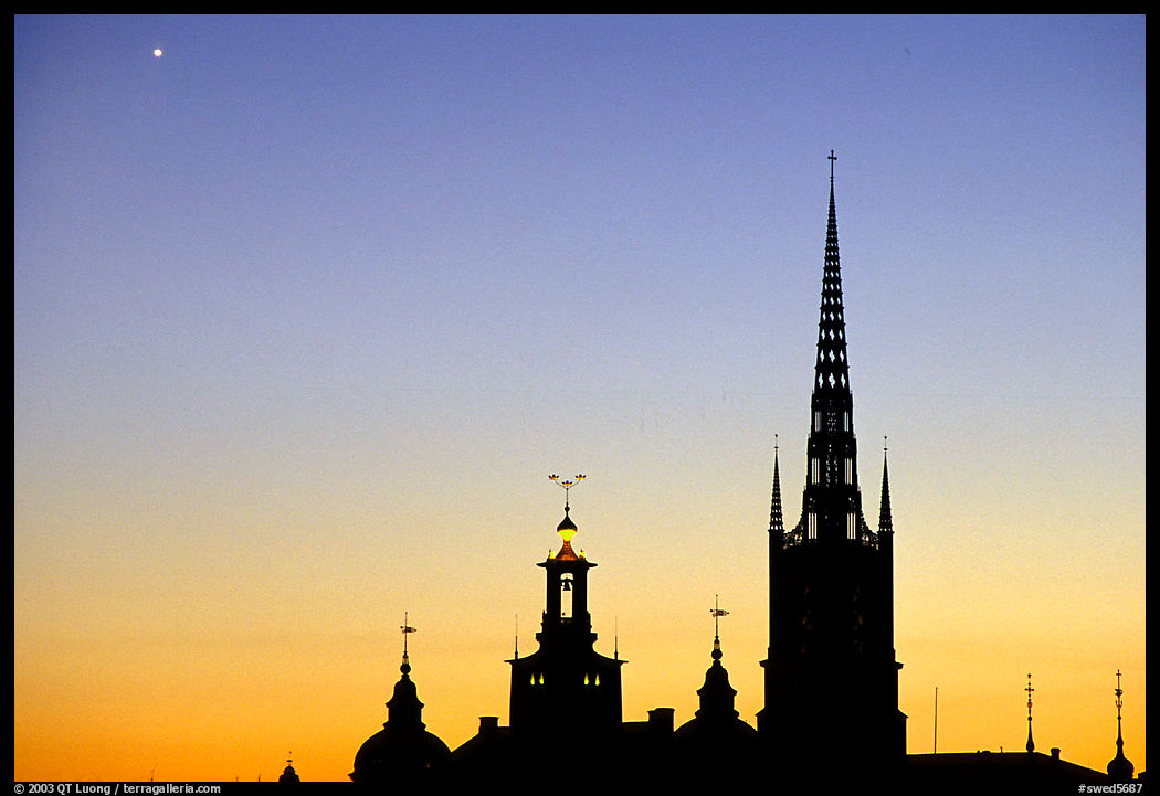 Riddarholmskyrkan at sunset. Stockholm, Sweden