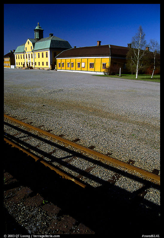 Railroad in Falun, a copper mining area, which was in the 17th century the world's most important mining area.. Central Sweden