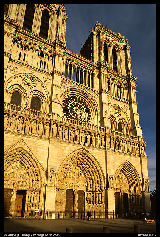 Notre Dame Cathedral, late afternoon. Paris, France