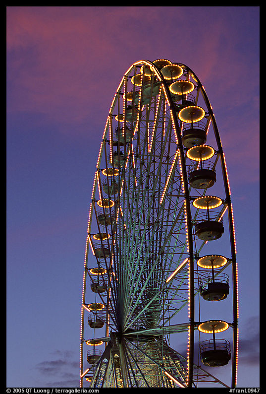 Tuileries Ferris wheel at sunset. Paris, France