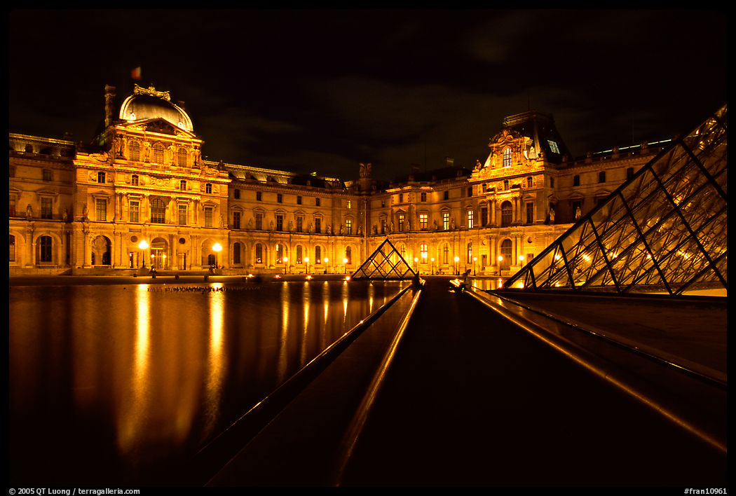 Louvre  at night. Paris, France