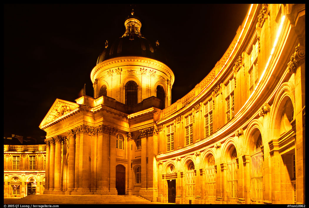 Institut de France at night. Paris, France